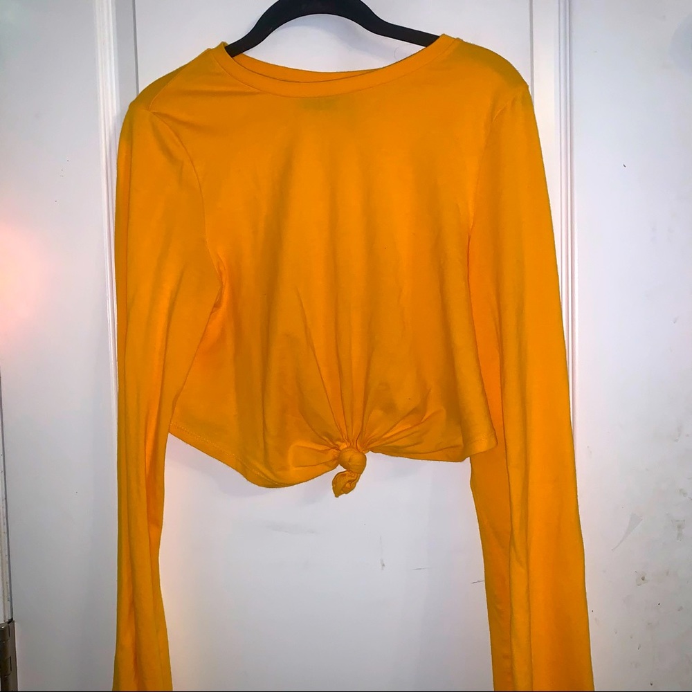 Yellow Croped Flared Sleeves Top,Urban Outfitters!